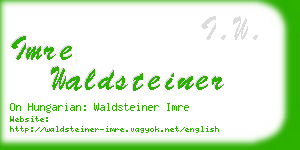 imre waldsteiner business card